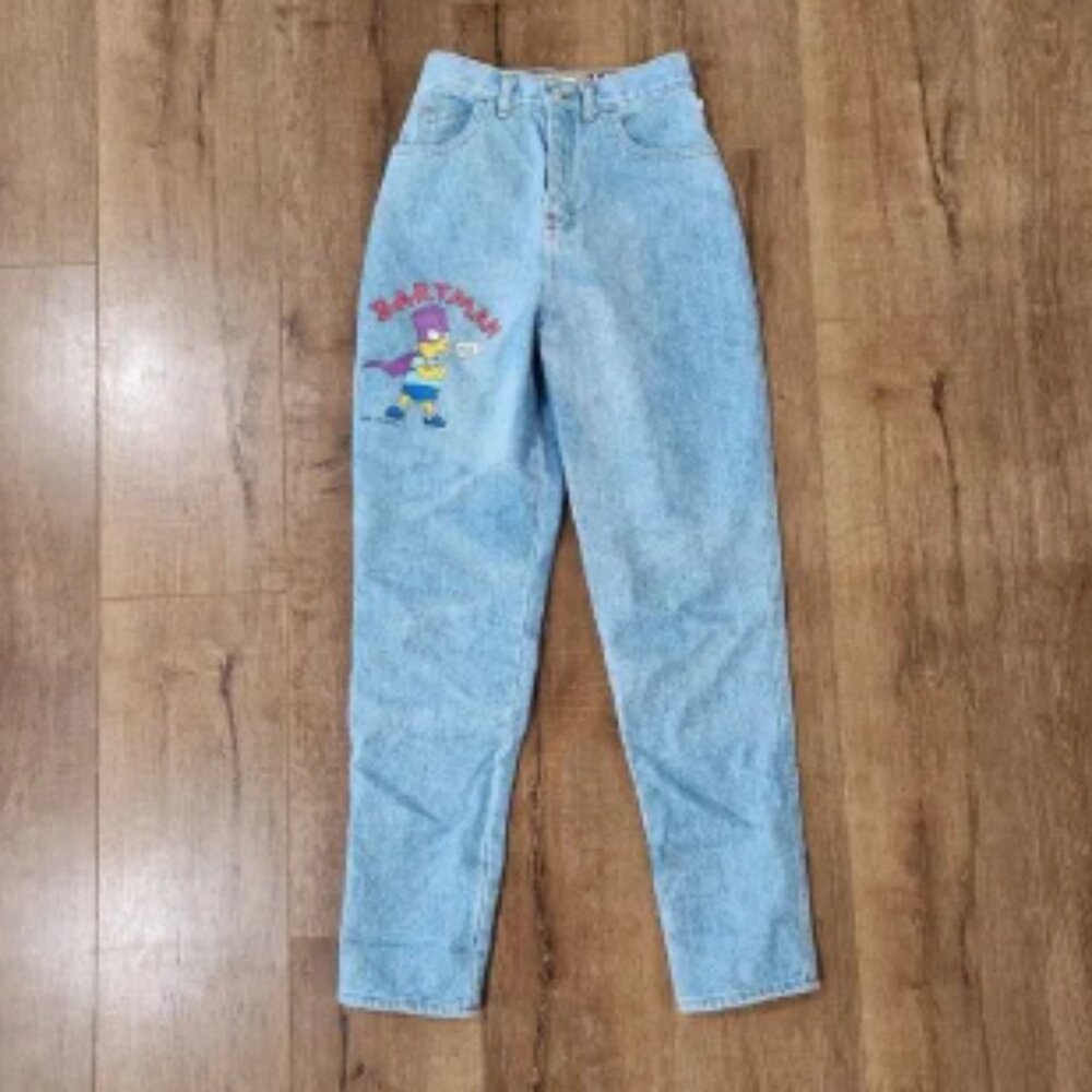 Rare Vintage 90s new old deadstock Stickshift The Simpsons Bartman Jeans Sz 14